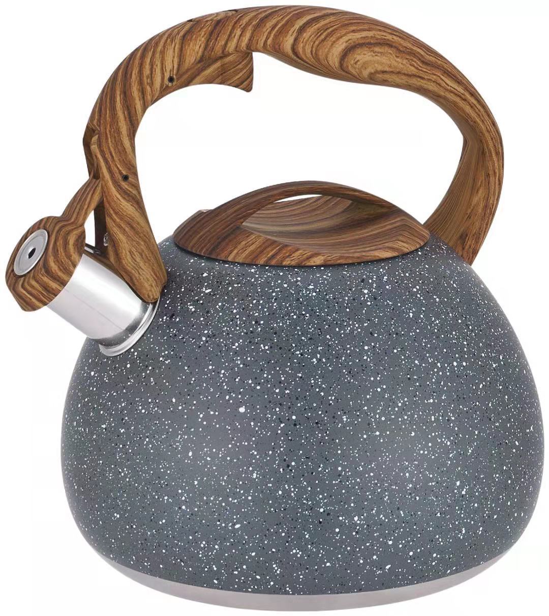 Stainless Steel Whistling Tea Kettle with Wooden Handle