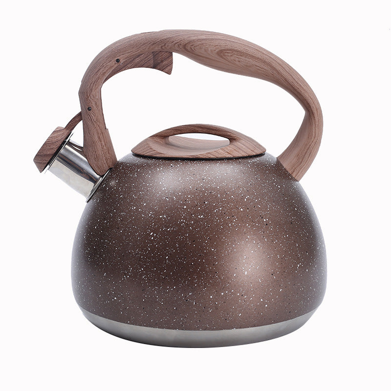 Stainless Steel Whistling Tea Kettle with Wooden Handle